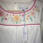 Southern Tide Dress White Seersucker Embroidered Dress Sz 4 NWT Floral Fringe Photo 4