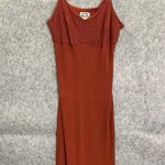 Future Collective Jenny Lopez Knit Midi Dress Rust Crochet Bodice Sleeveless XL Brown Photo 0