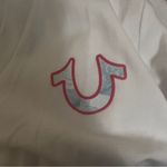 True Religion  Women Tropical Denim neck tee Sz‎ large True Logo V Tee white Photo 8