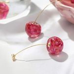 Pink and Gold Cherry Earrings Photo 4