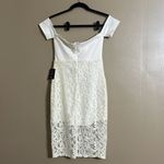 Lulus Absolutely Angelic Ivory Lace Off Shoulder Dress Sz M Special Events Prom Photo 1