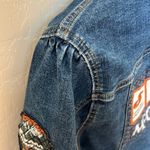OOAK Miss Etam Reworked vintage denim jacket, y2k, sz L/XL, stretchy Blue Photo 6