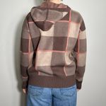 Rachel Rachel Roy Brown Checkered Plaid Hoodie Sweater Size Medium NWT Photo 1
