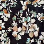 The Limited 🦋  Black Teal Floral Short Sleeve Blouse Small Photo 4