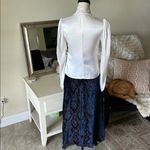 Gunne Sax Vtg 80’s Gunnies cream satin sheer lace Victorian button down feminine blouse M Photo 7