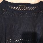 BCBGMAXAZRIA NWT BCBG Navy Blue lightweight knit XS woven sweater summer sweater open knit Photo 1