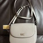 Michael Kors New With Tags Light Blue Signature Half Dome Crossbody Purse Bag Photo 0