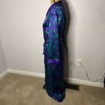 Victoria's Secret VTG Gold Label Green Purple Floral Satin Wrap Robe size M L Photo 7