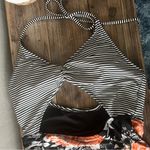 Cupshe  Women's Striped Floral Secret Fragrance Print Halter One Piece Size Large Photo 2