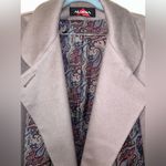 VINTAGE Alorna 100% Wool Coat with Scarf | Pockets | Fully Lined Paisley Print Brown Size undefined Photo 12