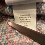 Gap Crew Neck Puff Sleeve Soft Cotton Blend Purple Marle Teal Sweater Pullover M Photo 7