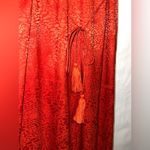 Saylor Red Orange Jacquard Jumpsuit Spaghetti Strap Wide Leg XS Formal Wedding Photo 7