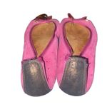 Clarks  indigo pink flats perforated leather tortoise shell cap flats  size 10 Photo 2