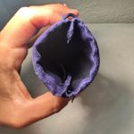 Tory Burch Blue Velvet Jewelry Pouch Drawstring Logo Charm Dust Bag 8cm x 12.5cm Photo 2