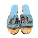 Karl Lagerfeld Caine Studded Espadrille Sandals BALTIC BLU Size 6.5 New Photo 0