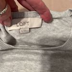 Loft  size small long sleeve grey sweater with white lace inset on sides EUC Photo 2