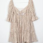 Exlura Womens Floral Tiered Babydoll Mini Dress Peasant Size XL Square Neck Boho Photo 9