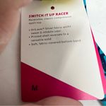 Moving Comfort Switch it up Racer sports bra in Azure woven size M Medium NWT Photo 4