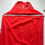 NWT Kivenst High Neck Sleeveless Maxi Dress Flowing Chiffon Layers Orange Size M Photo 6