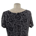 Laura Ashley  Vintage Floral Flocked Velvet Whimsigoth Maxi Dress Gray Size US 12 Photo 6