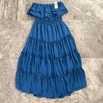 1. State  x Revolve Strapless Ruffle Tiered Dress in Capris Blue, Size M New w/Tag Photo 5