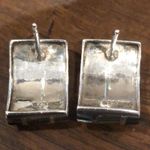 Sterling Silver Vintage Abalone Inlay Mosaic Earrings Photo 8