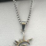 Sun Pendant Necklace for Men Women Streetwear Punk Hip Hop Unisex Style Silver Photo 2
