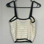 Forever 21 NWT  White/Black Sweater-Knit Cropped Sleeveless Top Size Medium Photo 3