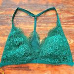 Victoria's Secret Green Lace Plunge Bralette T-Back Medium M Photo 0