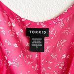 Torrid Pink Floral Pleated Chiffon Bodice Spaghetti Strap Swing Cami Top Size 3 Photo 4