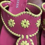 Jack Rogers Georgica Jelly Sandals Pink Lime Green Womens Size 8 Whipstitch Photo 3