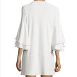 Alexis Harper Sz L Bell Flared 3/4 Length Sleeve Tunic Mini Dress Cream Color Photo 1