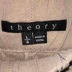 Theory  Khaki Linen Blend Zippered Pants Photo 3