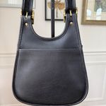Coach Vintage 90s Crescent Saddle Bag Black Leather Brass 9988 Photo 4