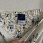 Old Navy NWT white & blue floral baby doll mini dress SZ M Peasant Photo 3