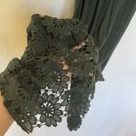 Nina Leonard dark forest green dress midi sleeveless v-neck women's size M rayon Photo 3