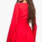 Boohoo Red Mini Dress Long Sleeve Photo 0
