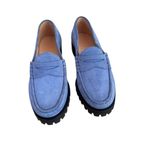J.Crew  delphinium blue suede Winona lug sole penny loafers 5.5 Photo 2