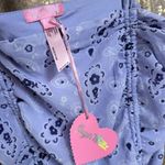 Sugar Thrillz Lavender Purple Paisley Ruched Tie Crop Top Large NWT Photo 3