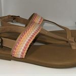 Toms Bree Leather Slingback Ring Toe Sandals w Woven Upper Women’s 9.5 Photo 1