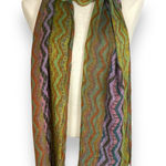 Woven Scarf Cashmere Silk Viscose Long Soft Fringe Women Green Orange Purple Photo 0