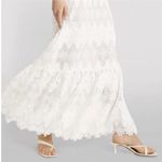 Alice + Olivia Roseline White Lace Eyelet Maxi Dress Size Small Wedding Smocked Photo 4