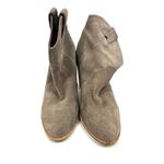Joie  Taupe Suede Heeled Ankle Cowboy Boots Photo 1