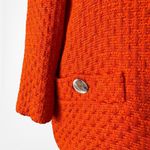 Mango Orange Tweed Blazer Jacket Suit Cardigan Size XS/S Photo 5