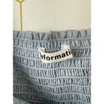 Reformation  Light Blue Maple Linen Smocked Crop Top - Size - XS Photo 4