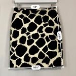Loft Anne Taylor Petites Women’s Giraffe Print Pencil Skirt Black & Cream Sz 0 P Photo 4