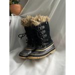 Sorel Joan of Arctic Suede Waterproof Fur Trim Black Winter Snow Boots 7 Scandi Photo 1