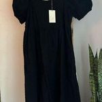 A New Day Textured puff sleeve black midi dress Photo 0