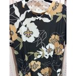 New Orleans Saints Floral Print Dress Womens XL Black Gold Fleur De Lis Pocket Photo 2