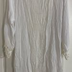 White Crochet Trim Tunic Coverup One Size Photo 3